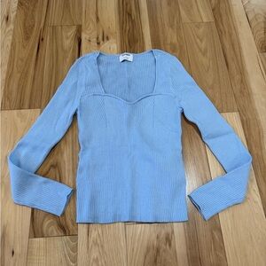 Ribbed sweetheart sweater top